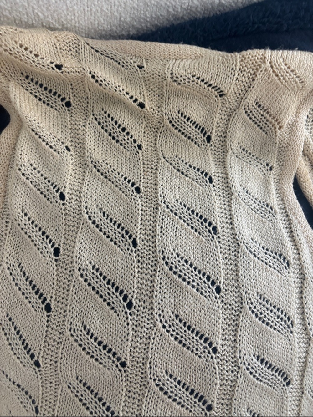 Armani Vintage Cream Open-Knit Button Front Sweater Vest - Picture 11 of 13